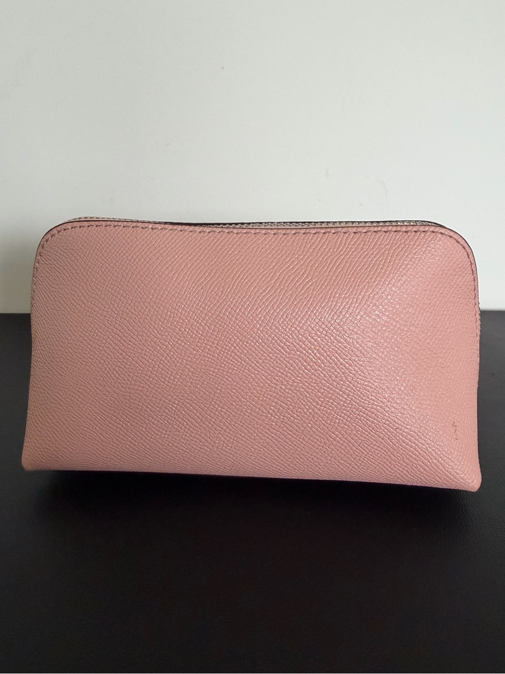 Coach F57857 Cosmetic Case Blush Pink Crossgrain Leather Makeup Pouch - Picture 4 of 12